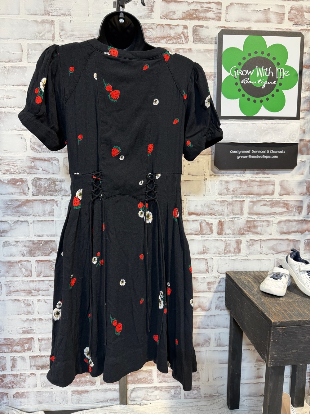 FP Black Strawberry Mini Dress size 2 - Picture 4 of 8